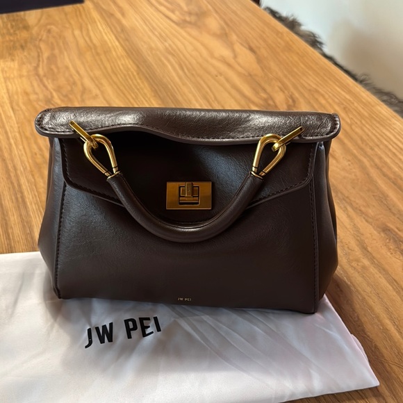 JW PEI Handbags - JW PEI Dark Brown Satchel with Gold Hardware